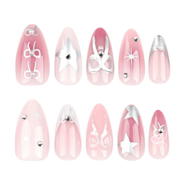 O1CN01zVreAW2NGHsBwEfJF_!!4234819935-0-cib JP3223-🎀 Starry Blush French Tips: Reusable Press On Nails with Crystal Bows & Watercolor Ombre (10 Min Salon Escape) ✨ TikTok’s #1 Trending Nail Hack: Salon Glam at Drugstore Prices - Zero Tools, Endless Re-Wears