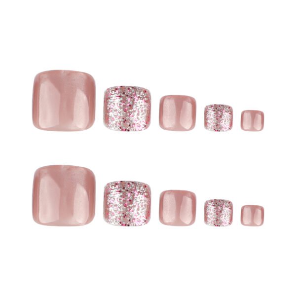 O1CN01zgMbzW2NGHxIbcokX_!!4234819935-0-cib JP3697-✨ Nude Pink French Cat Eye Toenails: Ultra Sparkle Salon Glam - Instantly! (Reusable Beach-Ready Perfection) 🏖️