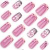JP3519-Whisker Chic: Short Square Cat French Tips - Playfully Polished ✨