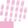 JP3545-Effortless Gallery Chic: Pink Square French Nails with Abstract Strokes ✨