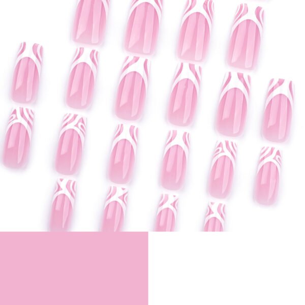 O1CN011qozdz2NGHukuSUpG_!!4234819935-0-cib JP3545-Effortless Gallery Chic: Pink Square French Nails with Abstract Strokes ✨