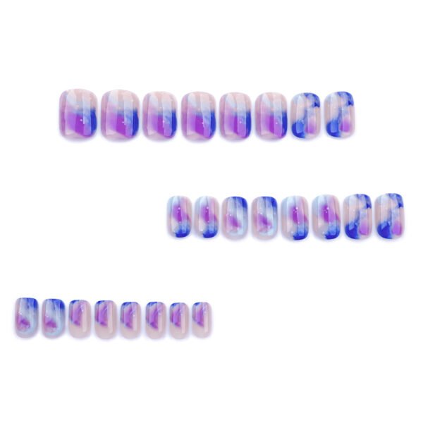 O1CN012QiwPg2NGHuJKdluP_!!4234819935-0-cib JP3482-Dreamy Galaxy French Tips: Short & Sweet Press-On Nails (Holographic Ombré + Stars!) ✨🌌