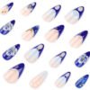 JP3907-Almond Shape 3D Flower French Press On Nails | Salon-Worthy Elegance Instantly​