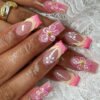 JP3500-Timeless Blush & Florals: Reusable French Press On Nails (Short Square) 💗🌼