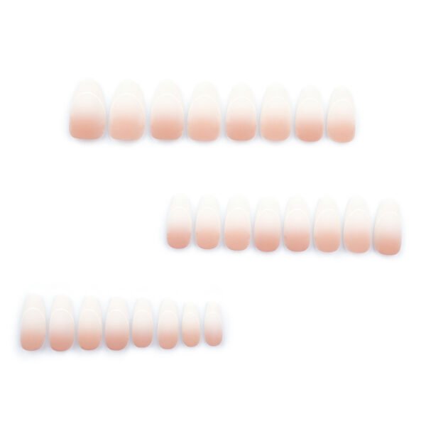 JP3531-Effortlessly Chic in Minutes: Reusable Pink & White Ombré Nails for Everyday Elegance​