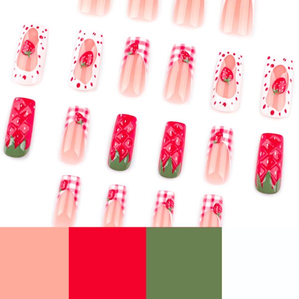 O1CN014zMhha2NGHzaICVwj_!!4234819935-0-cib JP4045-Juicy 3D Strawberry French Tip Press On Nails | Sweet & Reusable Salon Glam