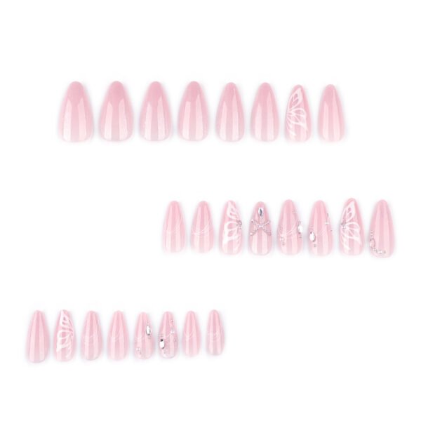 O1CN017jlhCq2NGHzhsUz9m_!!4234819935-0-cib JP3879-Luxury Sheer Ballet Short Press On Nails | Salon-Quality Cat Eye Butterfly Designs | Reusable Glitter Nail Art Kit