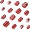 JP3951-Bold Red Cat Eye French Press Ons with Sparkle Butterfly | Instant Short Square Glam​