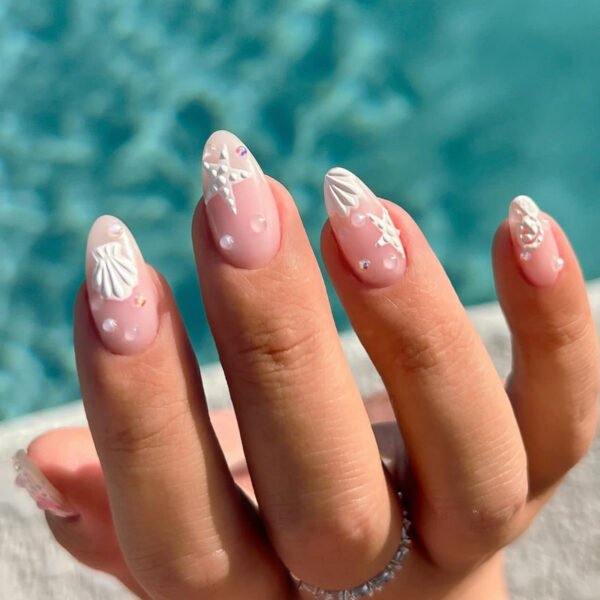 O1CN017qt4n52NGHtq55UMA_!!4234819935-0-cib JP3434-Sweet Escape: Reusable Bubblegum Pink Nails with Ocean Charm (No Salon Trip!)