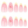 GD59-​​Designer French Almond Press On Nails with Real 3D Daffodil Designs | Reusable Waterproof Falsies Kit | Salon-Quality Manicure Alternative​