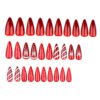 JP3461-Instant Holiday Glam: Christmas Press-On Nails w/ Candy Stripes & Snowflakes (Reusable & Salon-Quality!)
