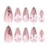 JP3432-Instantly Enchanting: Reusable 3D Bow & Pearl Press-On Nails (Fairy Tale Nails Without the Price!)