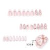 JP4053-Elevate Every Day: Reusable French Nail Perfection with Blooming Charm
