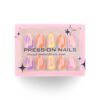 GD27-Reinvent Your French Manicure: Bold Short Almond Press-Ons (Reusable & Waterproof!)​