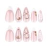 JP4053-Elevate Every Day: Reusable French Nail Perfection with Blooming Charm