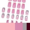 JP3519-Whisker Chic: Short Square Cat French Tips - Playfully Polished ✨