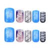 JP3507-Dive into Ocean Luxury: Reusable Wave French Tips with Shimmering Stars (Salon-Worthy & Waterproof!)