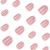 JP3923-Elegant Short Square Press On Nails | French White Tip Design with Gold Glitter Butterflies | Reusable Waterproof Salon Falsies​