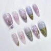 JP3398-Your Daily Dream Manicure: Sweet French Press-Ons with Pearl & Bows (30-Pc Monet-Inspired Set) 🎀💖