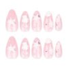 JP3434-Sweet Escape: Reusable Bubblegum Pink Nails with Ocean Charm (No Salon Trip!)