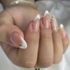 JP3518-Reimagine Your French Tips: Gold-Cracked Elegance, Salon-Quality Without Salon Hassle (Reusable & Waterproof!)