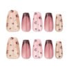 GN047-Effortless Red French Tip Leopard Print Cat Eye Press-On Nails for Instant Chic​
