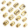 JP3382-Instant Golden Glam: Reusable 3D Gold Foil French Short Press-Ons 💫