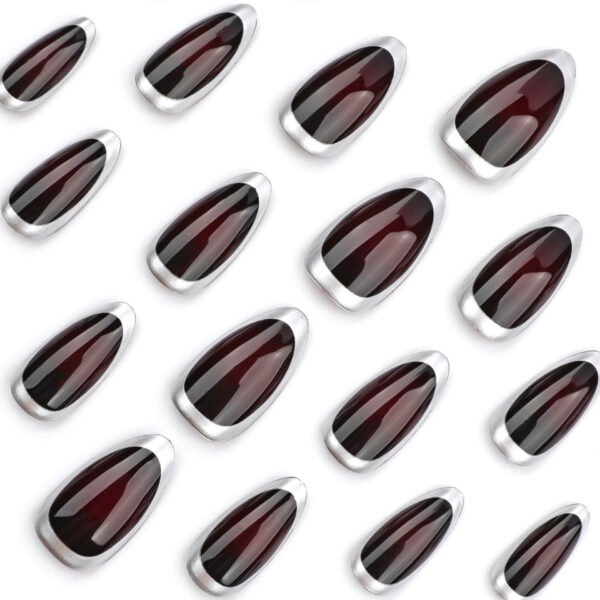 O1CN01IFcu3w2NGHukqbuCq_!!4234819935-0-cib JP3551-Modernist Winter Shine: Silver Geometric French Almond Nails - Sculpted Luxury ✨