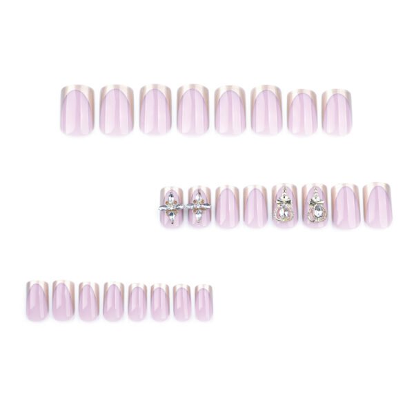 O1CN01KVsO022NGHuImHzSv_!!4234819935-0-cib JP3428-Effortlessly Chic: Reusable Gold French Tip Nails with Heart Accent (No Salon Needed!)