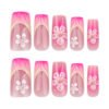 JP3500-Timeless Blush & Florals: Reusable French Press On Nails (Short Square) 💗🌼