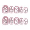 GN040-Effortless Glamour Press Ons: Full Coverage Glitter & Beads - Pure Pink Desire ​​Salon Sparkle in 5 Minutes: 30-Piece Set, Reusable & Waterproof​