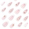 JP4053-Elevate Every Day: Reusable French Nail Perfection with Blooming Charm