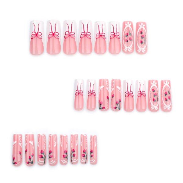 O1CN01LQpqCv2NGHumSbvjF_!!4234819935-0-cib JP3534-Strawberry Dream: Pink French Tips with Pearl Accents & Bow Charm - Sweetly Sophisticated 💕