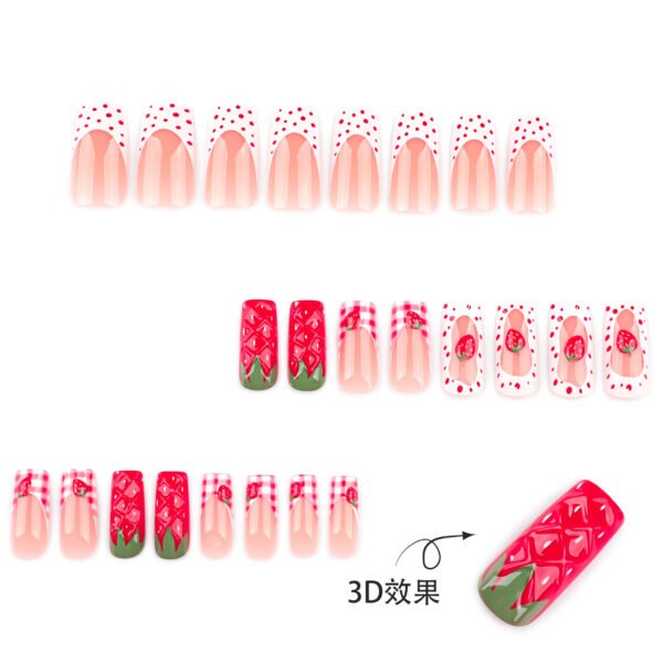 O1CN01Ld1UbK2NGHzaIAVAz_!!4234819935-0-cib JP4045-Juicy 3D Strawberry French Tip Press On Nails | Sweet & Reusable Salon Glam