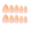 GD14-Upgrade Your Elegance: Salon-Worthy Orange Pearl French Tips (Reusable + Full Set!)