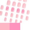 JP3513-Petite Floral Bliss: Reusable Blush French Nails with 3D Pearl Blossoms