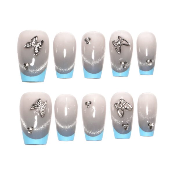 O1CN01NkM8IZ2NGHv0aAUwi_!!4234819935-0-cib SP165-Nautical Chic: Royal Blue Cat Eye French Tips with 3D Butterfly Charms ✨