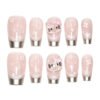 SP168-Silvery Sparkle Magic: Cat Eye French Tips With Hello Kitty Charm - Instantly Glam ✨