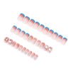 GN051-Stunning Blue French Tip Bejeweled Press On Nails | Disco Ball Glam in Minutes