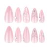 JP3879-Luxury Sheer Ballet Short Press On Nails | Salon-Quality Cat Eye Butterfly Designs | Reusable Glitter Nail Art Kit​