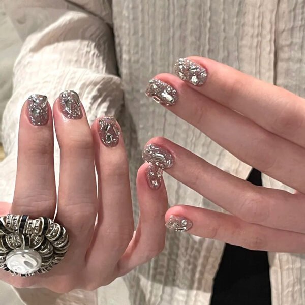 O1CN01R8BxlL2NGHvXJZl4R_!!4234819935-0-cib GN040-Effortless Glamour Press Ons: Full Coverage Glitter & Beads - Pure Pink Desire Salon Sparkle in 5 Minutes: 30-Piece Set, Reusable & Waterproof
