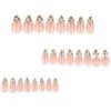 JP4057-Designer French Almond Press On Nails with Leopard Print & Pearl Accents | Reusable 3D Bow Falsies Kit | Waterproof Salon-Grade Manicure​