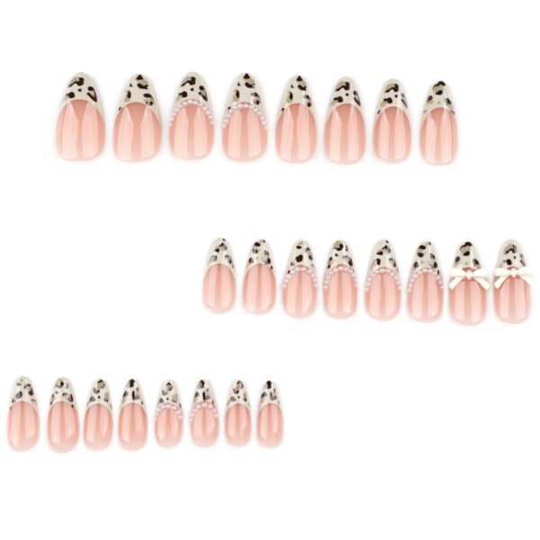O1CN01SS2pLe2NGHzjt9bkq_!!4234819935-0-cib JP4057-Designer French Almond Press On Nails with Leopard Print & Pearl Accents | Reusable 3D Bow Falsies Kit | Waterproof Salon-Grade Manicure
