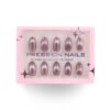GD26-Effortless Magnetism: Salon-Cat Eye French Tips in Modern Grey (Reusable, Waterproof & Protective!)