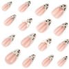JP4057-Designer French Almond Press On Nails with Leopard Print & Pearl Accents | Reusable 3D Bow Falsies Kit | Waterproof Salon-Grade Manicure​
