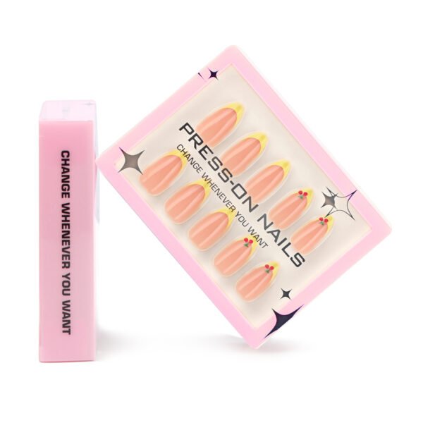 O1CN01VcKH892NGHzbOp7Cd_!!4234819935-0-cib GD68-Luxury French Almond Press On Nails with Realistic 3D Cherry Designs | Reusable Spring Falsies Kit | Waterproof Salon Alternative Manicure
