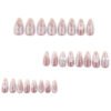 JP3857-Designer Short Almond Press On Nails | Reusable Bridal Style Falsies | 3D Bow & Floral Waterproof Manicure​