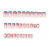GN051-Stunning Blue French Tip Bejeweled Press On Nails | Disco Ball Glam in Minutes