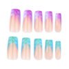 JP3388-Luxury in Minutes: 3D Waterdrop French Tip Press-Ons (Salon-Worthy & Reusable!)