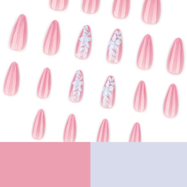 O1CN01WyVWdd2NGHzemofaN_!!4234819935-0-cib JP3986-Salon-Quality French Medium Square Press On Nails | Reusable 3D Pink Floral Fake Nails | Waterproof Falsies Nail Kit